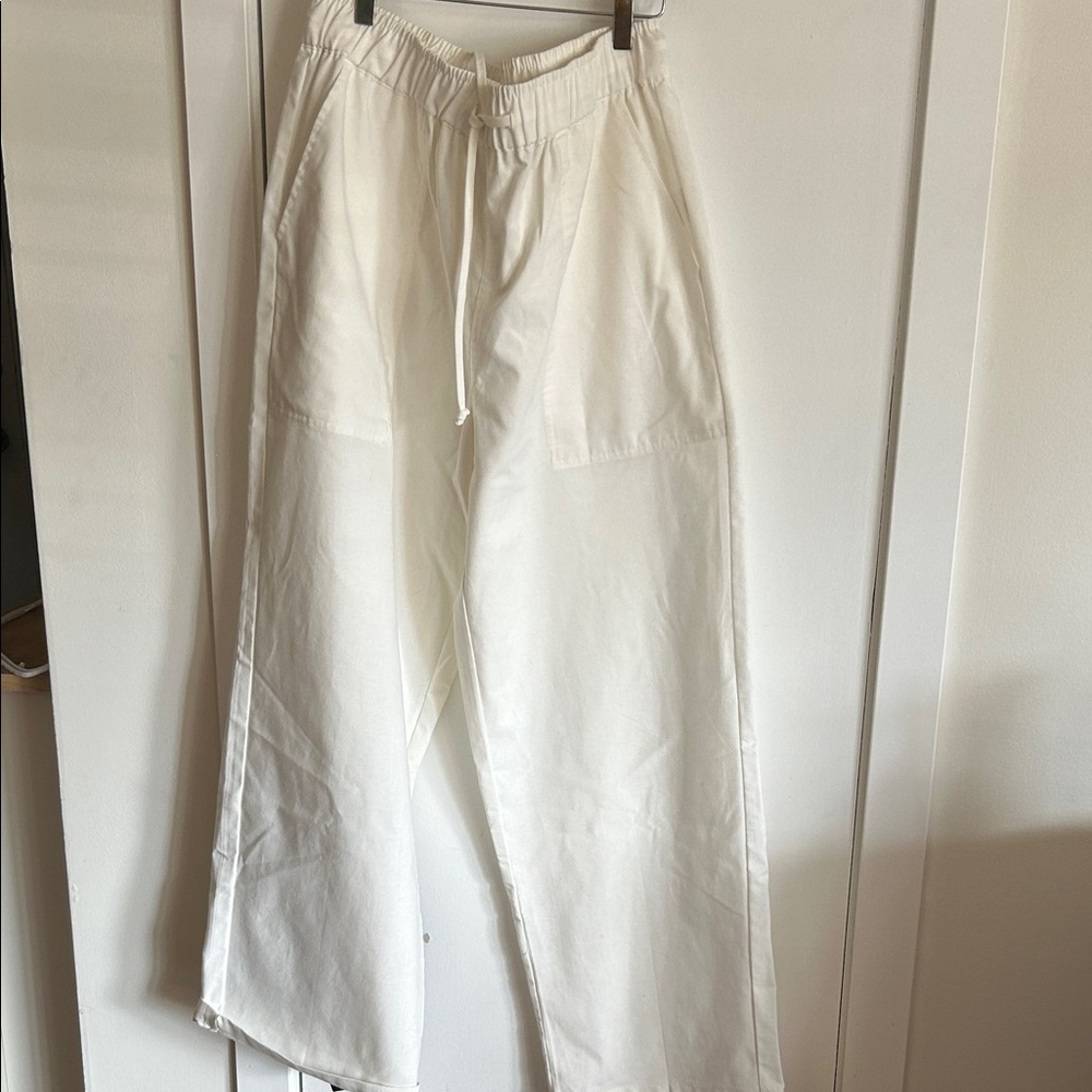 Oversized White linen blend with Drawstring